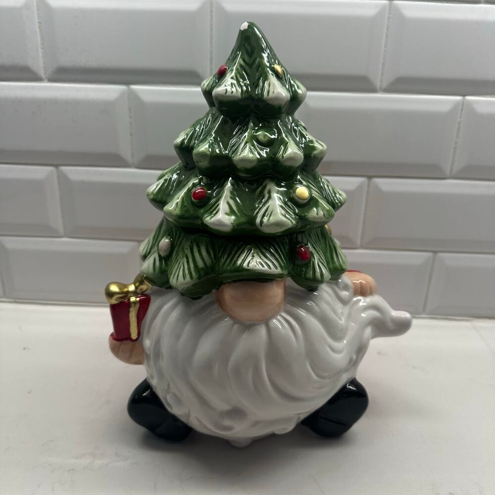 Harry & David Gnome Christmas Tree Cookie Jar Brand New No Box